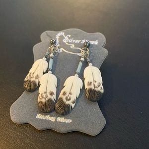 Native American Golden Eagle Earrings